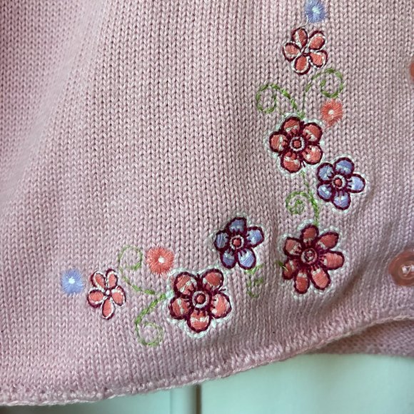 Ragscals Kids L Knit Pink Floral Button-up Hoodie - Picture 5 of 5